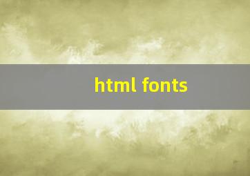 html fonts