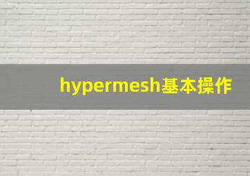 hypermesh基本操作