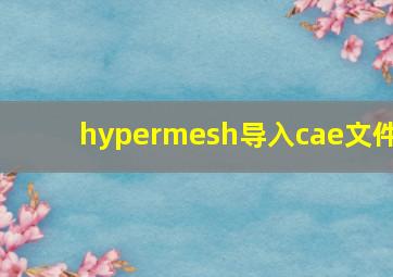 hypermesh导入cae文件