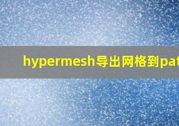 hypermesh导出网格到patran