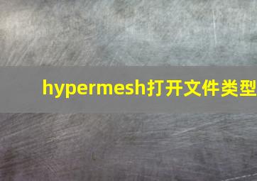 hypermesh打开文件类型