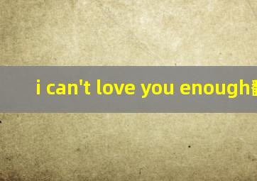 i can't love you enough翻译