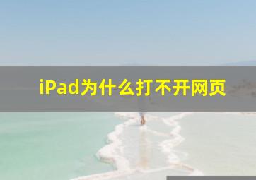 iPad为什么打不开网页