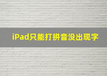 iPad只能打拼音没出现字