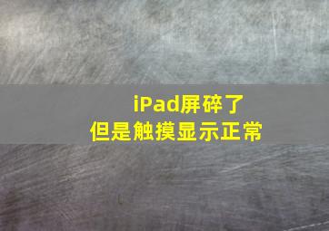 iPad屏碎了但是触摸显示正常