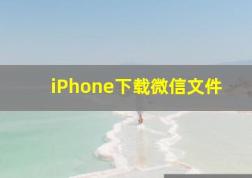 iPhone下载微信文件