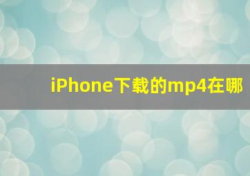 iPhone下载的mp4在哪