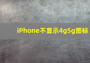 iPhone不显示4g5g图标