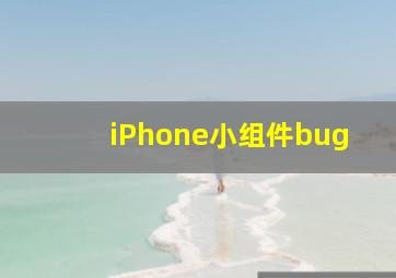 iPhone小组件bug