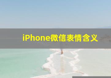 iPhone微信表情含义