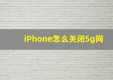 iPhone怎么关闭5g网