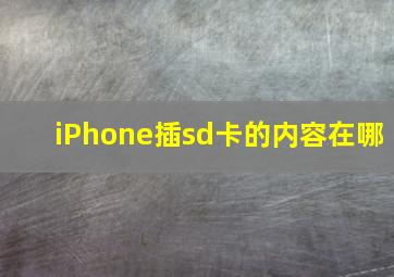 iPhone插sd卡的内容在哪