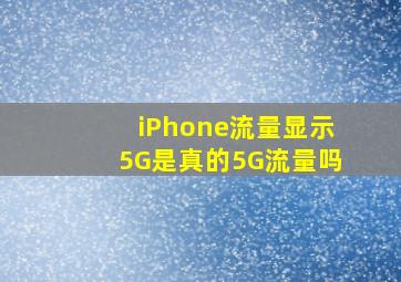 iPhone流量显示5G是真的5G流量吗