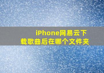 iPhone网易云下载歌曲后在哪个文件夹