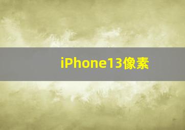 iPhone13像素