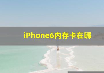 iPhone6内存卡在哪