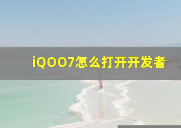 iQOO7怎么打开开发者