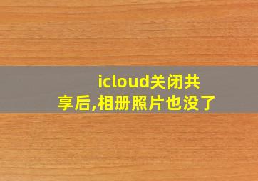 icloud关闭共享后,相册照片也没了