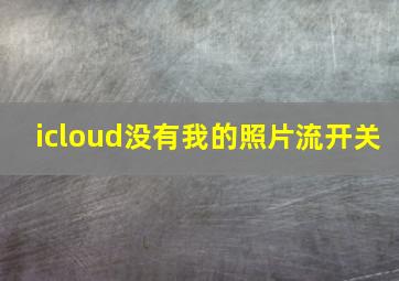 icloud没有我的照片流开关