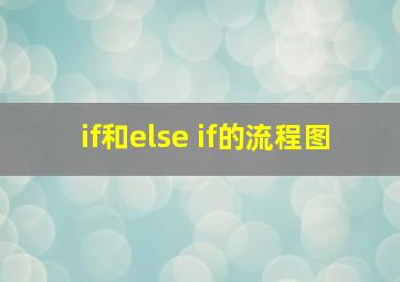 if和else if的流程图