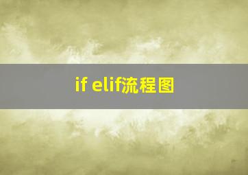 if elif流程图