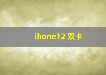 ihone12 双卡