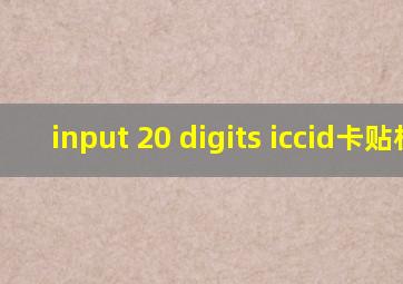 input 20 digits iccid卡贴机