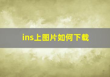 ins上图片如何下载