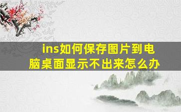 ins如何保存图片到电脑桌面显示不出来怎么办