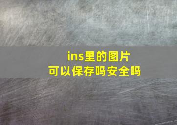 ins里的图片可以保存吗安全吗