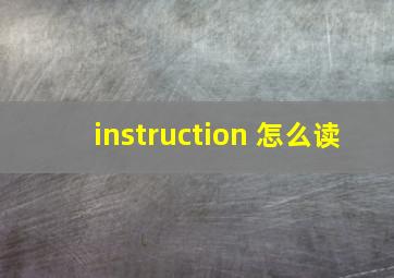 instruction 怎么读