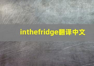 inthefridge翻译中文