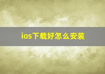 ios下载好怎么安装