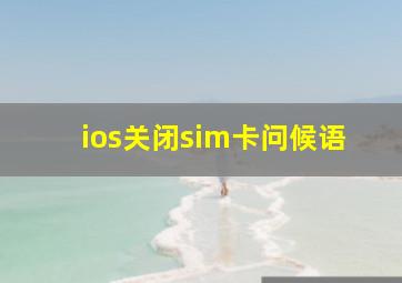 ios关闭sim卡问候语