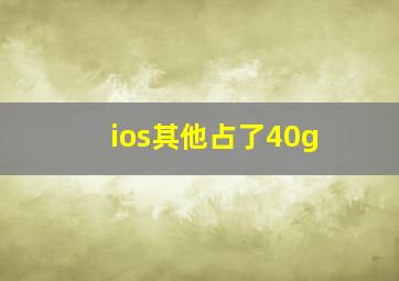 ios其他占了40g