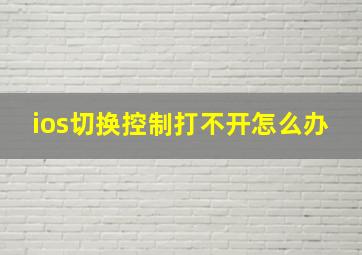 ios切换控制打不开怎么办