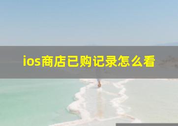 ios商店已购记录怎么看