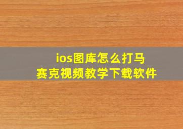 ios图库怎么打马赛克视频教学下载软件