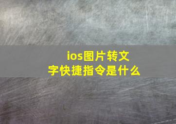 ios图片转文字快捷指令是什么