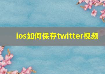 ios如何保存twitter视频