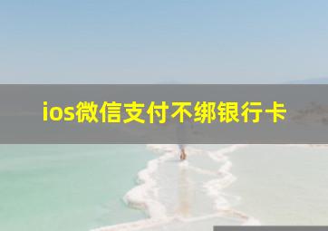 ios微信支付不绑银行卡