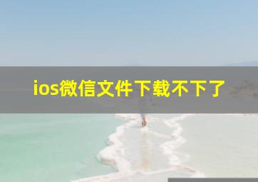 ios微信文件下载不下了