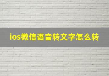 ios微信语音转文字怎么转