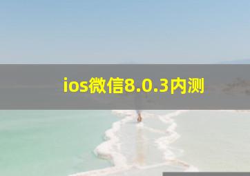 ios微信8.0.3内测