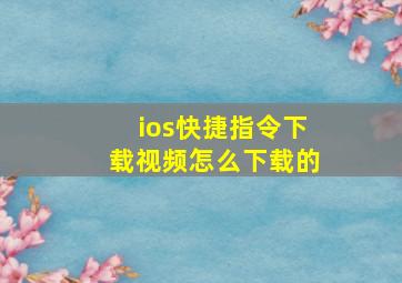 ios快捷指令下载视频怎么下载的