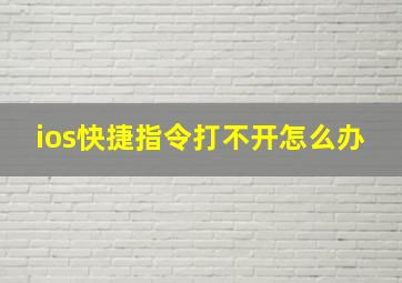 ios快捷指令打不开怎么办