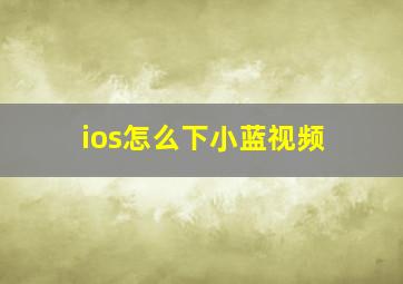 ios怎么下小蓝视频