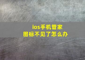 ios手机管家图标不见了怎么办