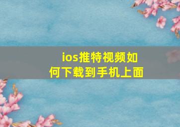 ios推特视频如何下载到手机上面