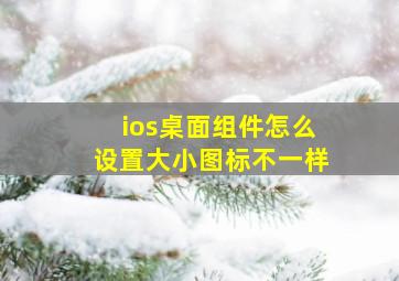 ios桌面组件怎么设置大小图标不一样